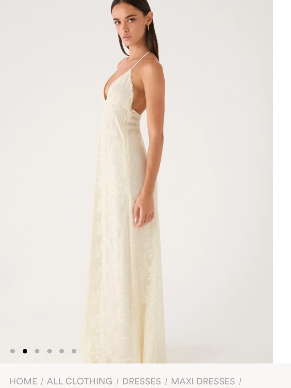 PepperMayo Elegant Ivory Lace Maxi Dress NWT